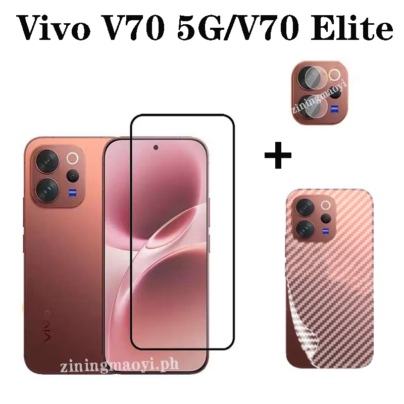 Phim kính cường lực 3in1 Vivo V70 5G V70 Elite cho Vivo Y05, Y04, Y03, Y02, Y19S, Y31, Y21D, Y31D Phim ống kính máy ảnh + Bảo vệ màn hình + Phim mặt sau