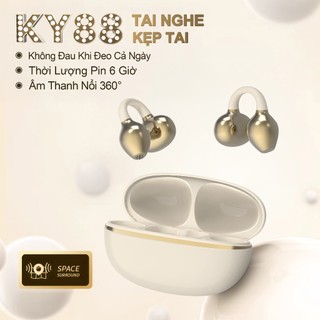 Tai nghe Bluetooth kẹp tai KY88 Thiết kế cầu chữ C, Công nghệ nghe mở (Open-ear), Tự động nhận diện tai trái/phải, Âm thanh Stereo chuẩn HiFi, Điều khiển cảm ứng, Chống nước IPX5, Bluetooth 5.4.