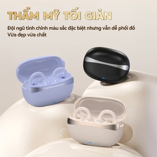 KY99 Mới Nhất Tai Nghe Kẹp Tai, Thiết kế cầu chữ C, Công nghệ nghe hở tai, Tự động nhận dạng trái-phải, Âm thanh nổi cấp HiFi, Điều khiển cảm ứng, Chống nước IPX5, Bluetooth 5.4, Hình dạng đá cuội,Freeclip, Không có cảm giác khi đeo