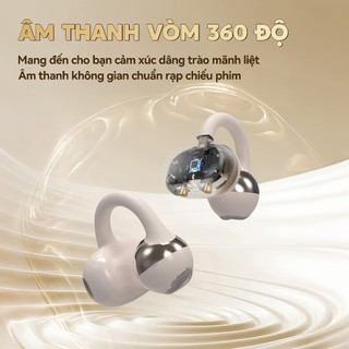 KY99 Mới Nhất Tai Nghe Kẹp Tai, Thiết kế cầu chữ C, Công nghệ nghe hở tai, Tự động nhận dạng trái-phải, Âm thanh nổi cấp HiFi, Điều khiển cảm ứng, Chống nước IPX5, Bluetooth 5.4, Hình dạng đá cuội,Freeclip, Không có cảm giác khi đeo