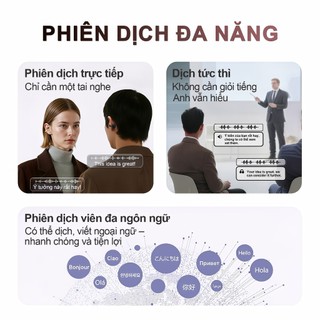 KY66-AI Tai Nghe Kẹp Tai, Tai nghe AI dịch đồng thời, Có thể dịch được 133 ngôn ngữ, Dịch trực tiếp khi video call, Thiết kế cầu chữ C, Công nghệ nghe hở tai, Tự động nhận dạng trái-phải, Đàm thoại HD và âm bass tuyệt hảo [AI miễn phí trọn đời]