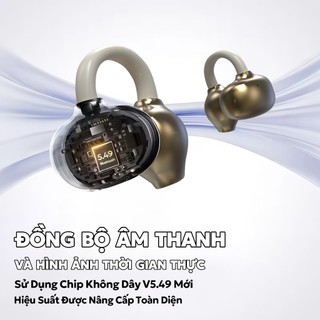KY TECH KY66 Tai Nghe Kẹp Tai, Thiết kế cầu chữ C, Công nghệ nghe hở tai, Tự động nhận dạng trái-phải, Âm thanh nổi cấp HiFi,Điều khiển cảm ứng, Chống nước IPX5, Bluetooth 5.49, Freeclip, Không có cảm giác khi đeo