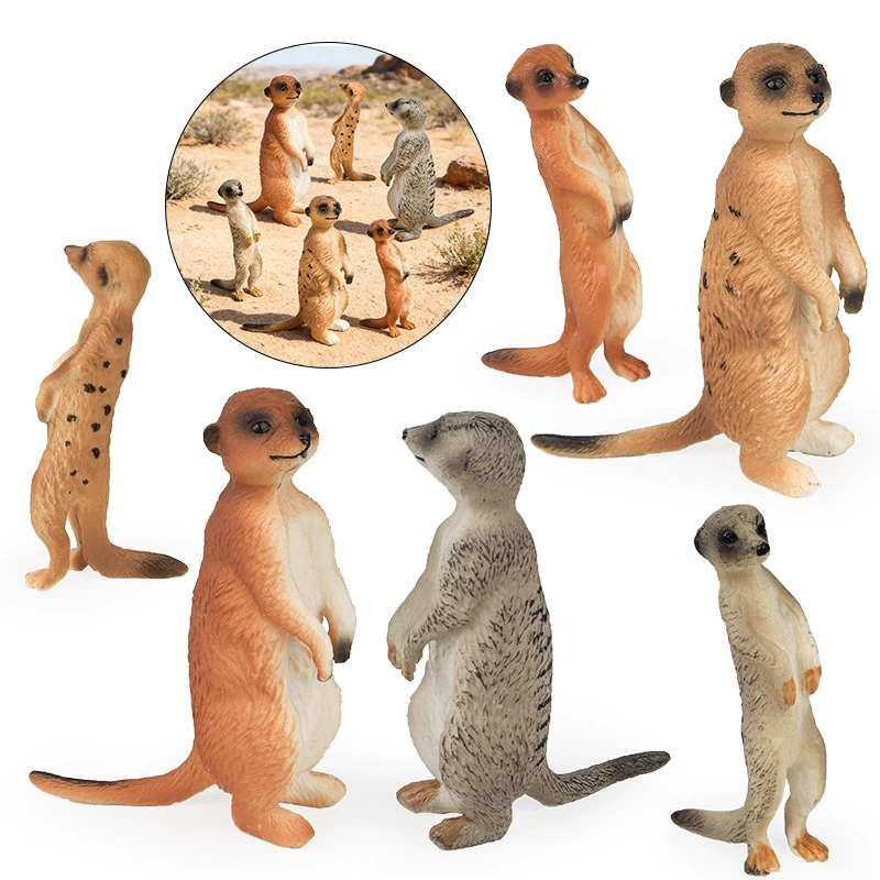 Đồ chơi mô phỏng sa mạc rắn động vật hoang dã: mô hình Mongoose xám đầm lầy đuôi mịn, nhận thức cho trẻ em