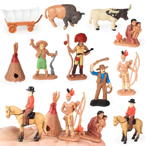 Wild West Set Mô Phỏng Trưởng Chiến Binh Bò Lều Trẻ Em Hình Trang Trí Cảnh Phụ Kiện
