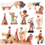 Wild West Set Mô Phỏng Trưởng Chiến Binh Bò Lều Trẻ Em Hình Trang Trí Cảnh Phụ Kiện
