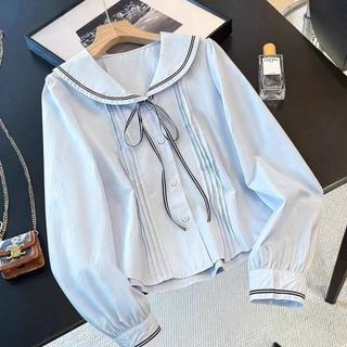 Áo sơ mi dài tay xếp ly kiểu Hàn Quốc dành cho nữ