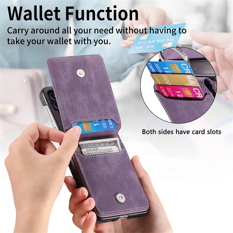 Dành Cho Motorola Moto Razr 40 50 60 Ultra Pro Razr + 2025 Flip Cover Có Thể Gập Lại Vỏ Điện Thoại Có Khe Cắm Thẻ Giá Đỡ Nhẫn Chân Đế Vỏ Bảo Vệ Chống Sốc