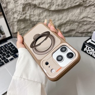 Cảm giác da tông màu kép Giá đỡ vòng chữ A xoay từ tính hút va chạm màu vỏ điện thoại phù hợp cho iPhone 11 12 13 14 15 16 17 Pro Max bao gồm tất cả vỏ silicon chống rơi