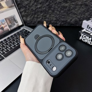 Ốp điện thoại từ tính khung tròn hình tròn cảm giác da phù hợp cho iPhone 11 12 13 14 15 16 17 Pro Max toàn diện gương bảo vệ chống rơi vỏ silicon
