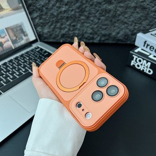 Ốp điện thoại từ tính khung tròn hình tròn cảm giác da phù hợp cho iPhone 11 12 13 14 15 16 17 Pro Max toàn diện gương bảo vệ chống rơi vỏ silicon