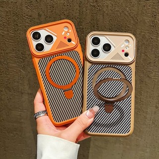 Ốp điện thoại từ tính khung tròn chữ B họa tiết bằng sợi carbon sang trọng phù hợp cho iPhone 11 12 13 14 15 16 17 Pro Max bao gồm tất cả vỏ silicon chống rơi