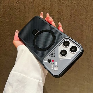 Ốp điện thoại từ tính khung tròn chữ B họa tiết bằng sợi carbon sang trọng phù hợp cho iPhone 11 12 13 14 15 16 17 Pro Max bao gồm tất cả vỏ silicon chống rơi