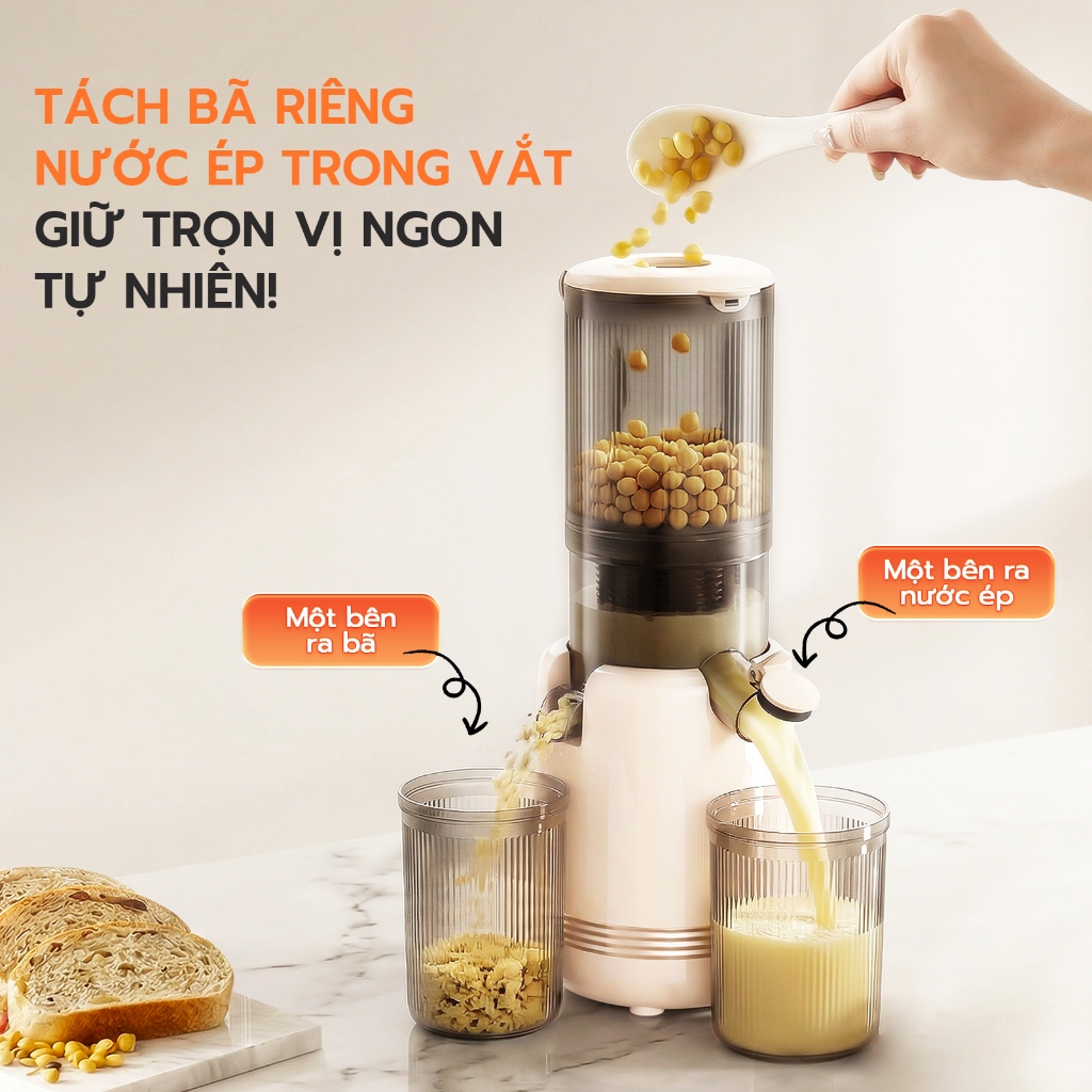 [Hàng mới về] Máy ép trái cây chậm (Máy ép lạnh) | Thoát bột giấy | Dễ dàng tháo rời | Làm kem
