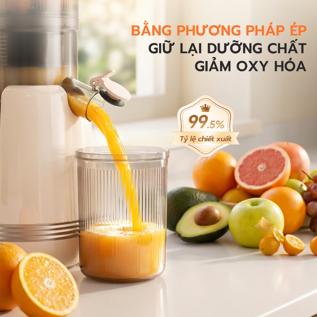 [Hàng mới về] Máy ép trái cây chậm (Máy ép lạnh) | Thoát bột giấy | Dễ dàng tháo rời | Làm kem