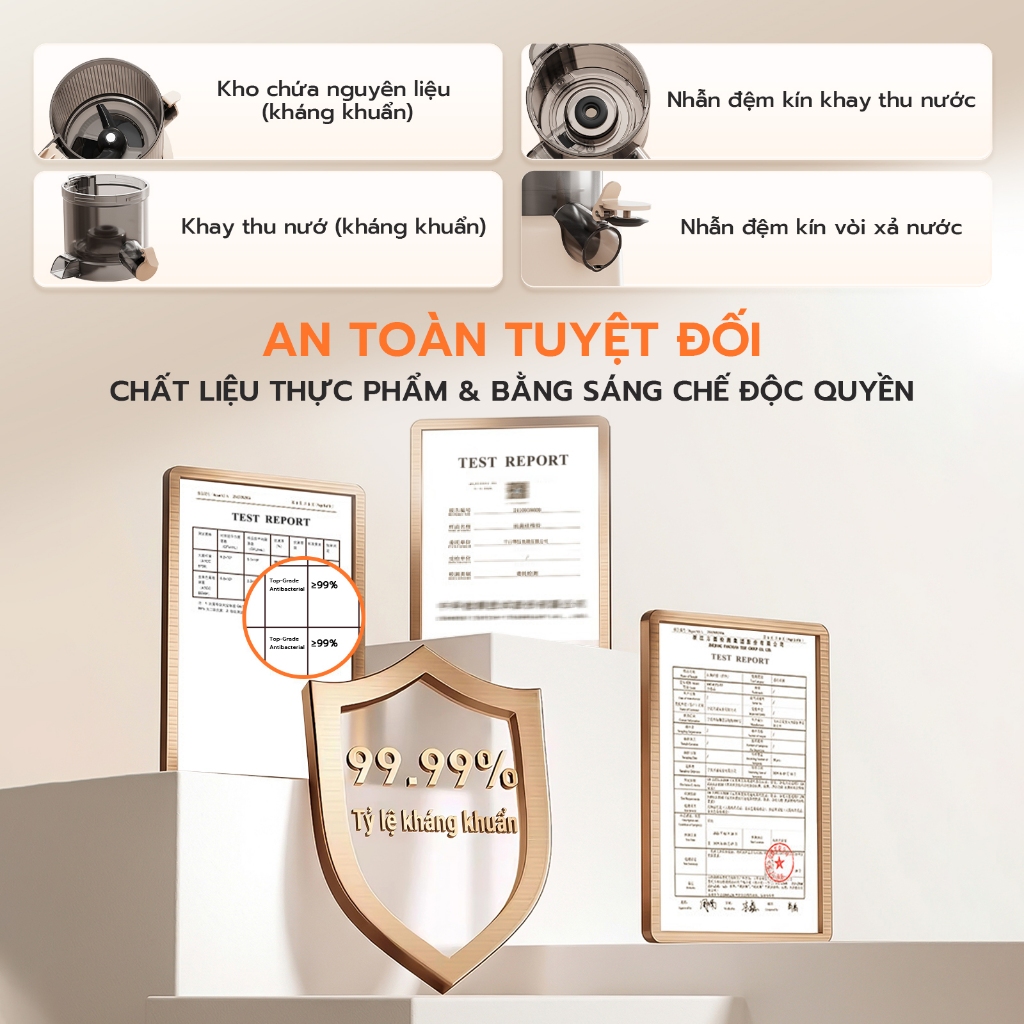 [Hàng mới về] Máy ép trái cây chậm (Máy ép lạnh) | Thoát bột giấy | Dễ dàng tháo rời | Làm kem
