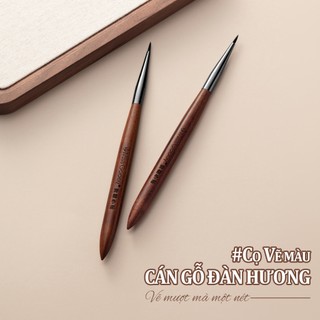 Miss Gooey Bút vẽ móng tay trực tuyến phổ biến có tay cầm bằng gỗ đàn hương kiểu ngắn để vẽ cánh hoa và phác thảo