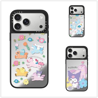Từ Tính Không Dây Cho iPhone 17 16 15 14 13 Pro Max Plus Sanrio Friends Cạnh Đen Cứng Mặt Sau Gương Bao Khắc Logo