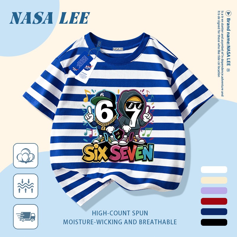 🔥Xu hướng hot 2026🔥 Áo thun trẻ em NASA, họa tiết tổ hợp sáu bảy, 100% cotton, unisex, giao hàng ngay