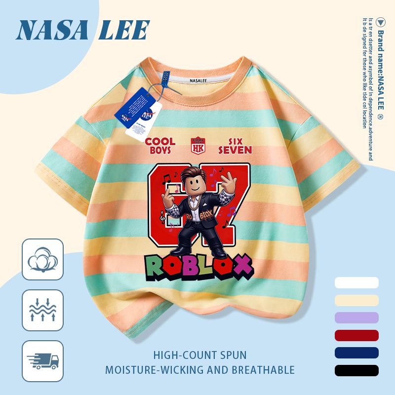 🔥Xu hướng hot 2026🔥 Áo thun trẻ em NASA, họa tiết tổ hợp sáu bảy, 100% cotton, unisex, giao hàng ngay