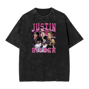 Áo Thun Cotton Phong Cách Y2K Cho Nam, Thời Trang Mùa HèJustin Bieber Tour 2026