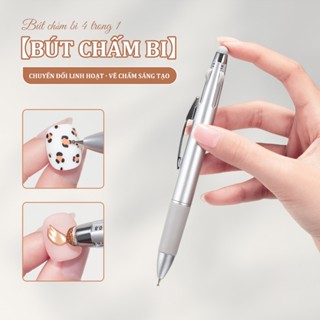 Miss Gooey Bút Chấm 4 Trong 1 Đa Năng Cho Móng Tay Nghệ Thuật Mới Hai Đầu Bấm-Loại Chấm Bi Bút Xóa Được Magic Gương Bột