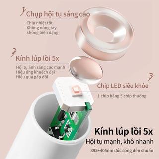 Miss Gooey Đèn cầm tay trị liệu ánh sáng móng nhanh khô, chạy pin, di động