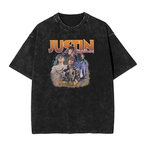 Áo thun bông nguyên chất thiết kế in Justin Bieber