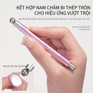 Làm móng tay mới nâng cấp mắt mèo sơn móng tay thanh nam châm lớn bút đôi đầu dày đa chức năng nam châm làm móng tay