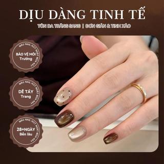 [spot] Gel Mắt Mèo Hổ Phách Nâu 2026 Phong Cách Thu Đông Mới Làm Sáng Da Lấp Lánh Hạt Thủy Tinh Maillard