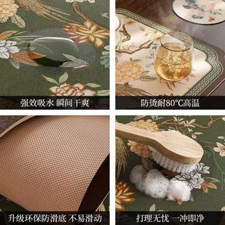 Bộ thảm trà phong cách Trung Quốc mới, thảm bàn thoát nước bùn tảo cát, thấm nước