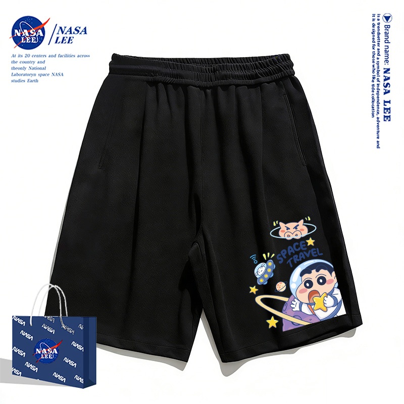 [Giao hàng trong ngày] Quần short trắng thương hiệu NASA cho trẻ em, phong cách thời trang mùa hè thoải mái, họa tiết nhân vật Shinnosuke dễ phối đồ cho bé trai và bé gái