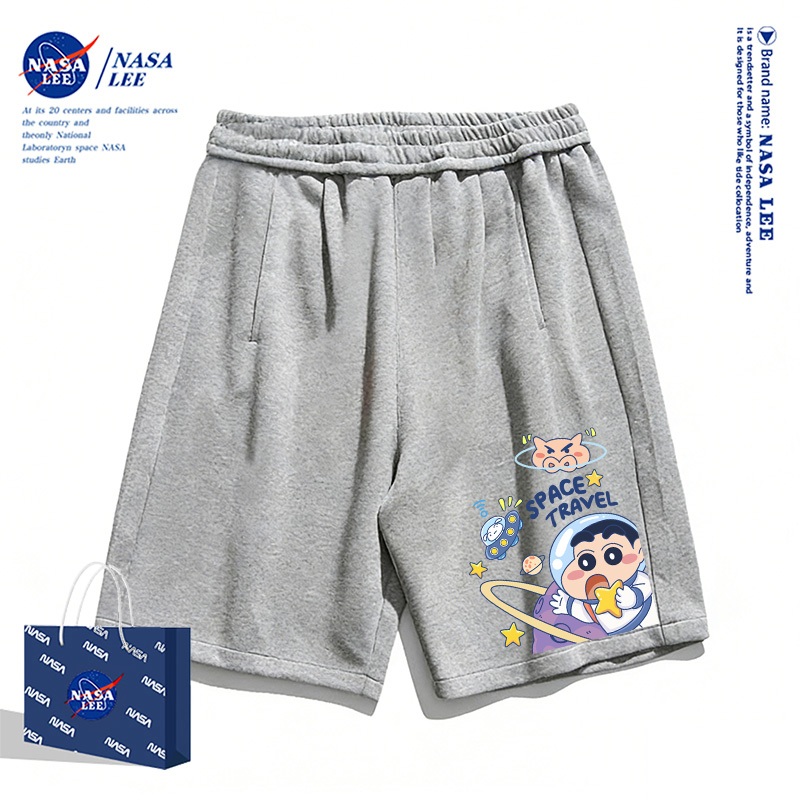 [Giao hàng trong ngày] Quần short trắng thương hiệu NASA cho trẻ em, phong cách thời trang mùa hè thoải mái, họa tiết nhân vật Shinnosuke dễ phối đồ cho bé trai và bé gái