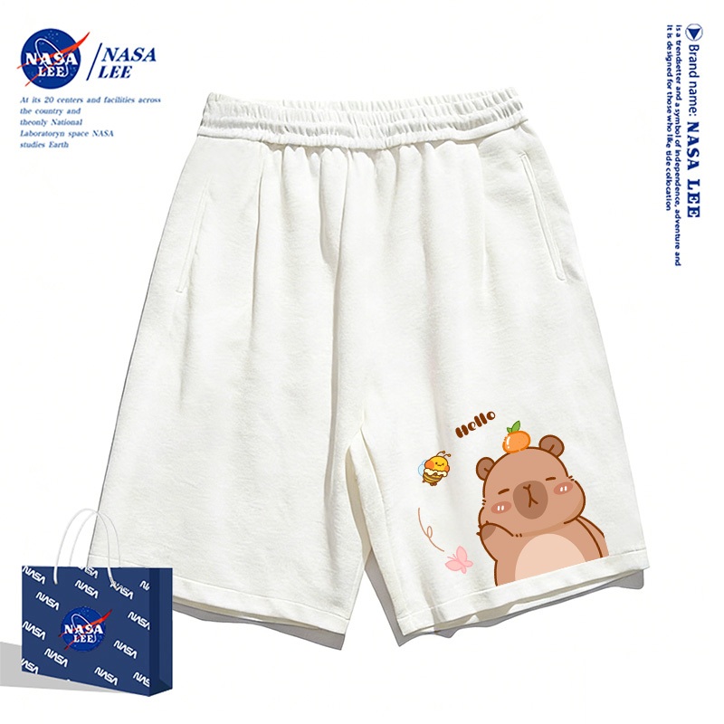 [Giao hàng trong ngày] Quần short trẻ em màu đen NASA, họa tiết gấu hoạt hình mùa hè, chất liệu thoáng khí thoải mái cho bé trai và bé gái