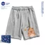 Quần short trẻ em màu đen NASA, họa tiết gấu hoạt hình mùa hè, chất liệu thoáng khí thoải mái cho bé trai và bé gái