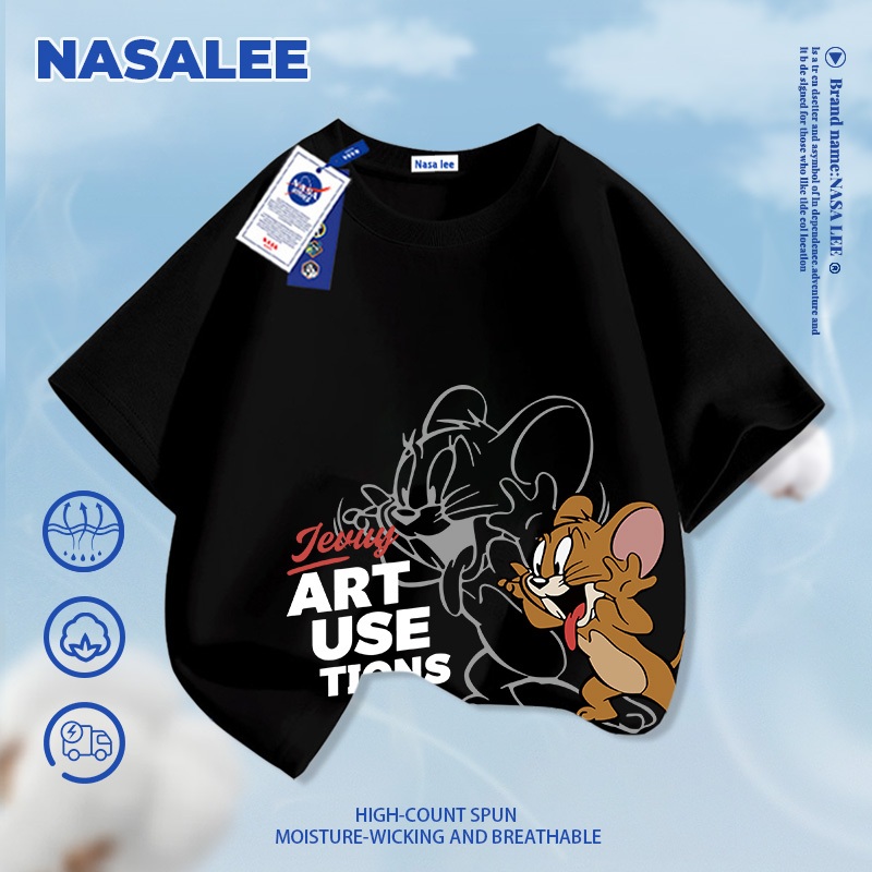 [Giao hàng trong ngày] Quần short trắng trẻ em NASA dài 5 phân, họa tiết hoạt hình dễ phối đồ, chất liệu thoáng khí thoải mái cho bé trai và bé gái