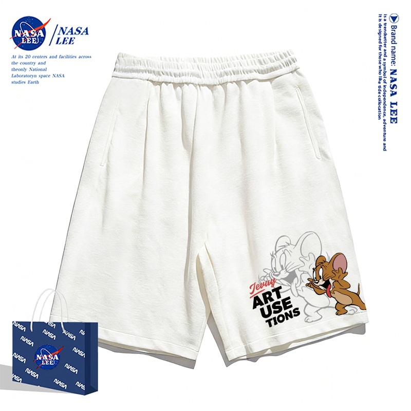 [Giao hàng trong ngày] Quần short trắng trẻ em NASA dài 5 phân, họa tiết hoạt hình dễ phối đồ, chất liệu thoáng khí thoải mái cho bé trai và bé gái
