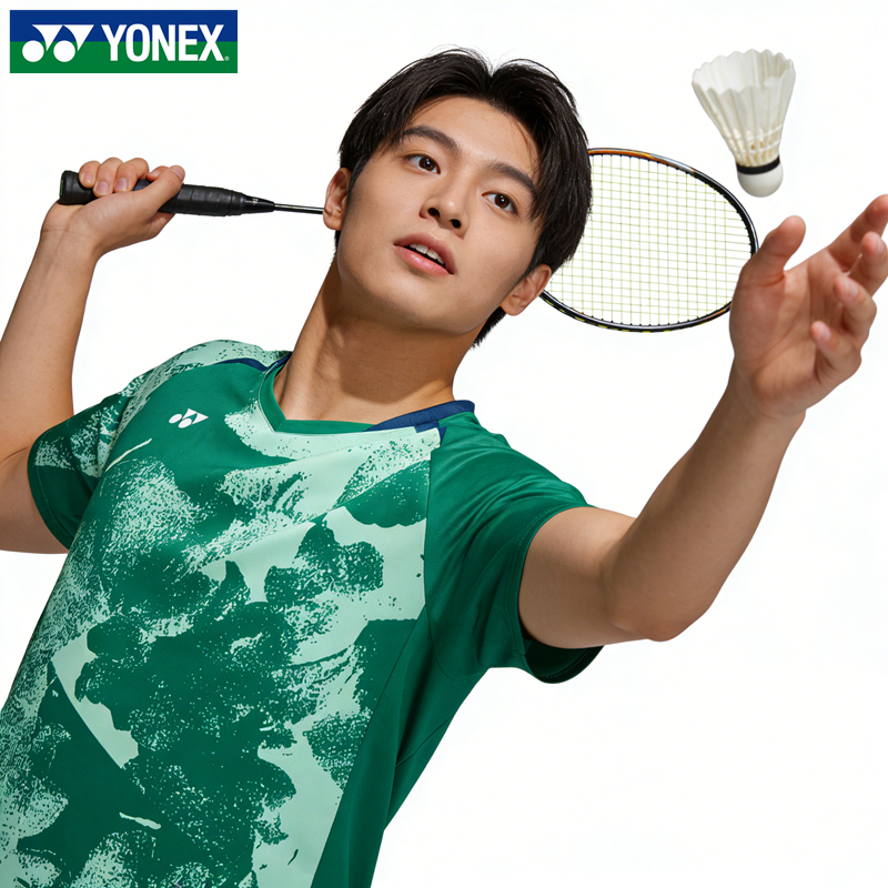 Áo thi đấu khô nhanh YONEX tay ngắn, áo thun thoáng khí quần vợt nam nữ