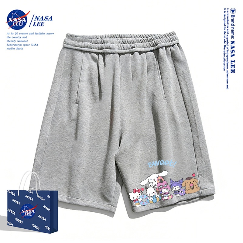 [Giao hàng trong ngày] Quần short trẻ em màu đen NASA, dễ phối đồ mùa hè với họa tiết hoạt hình đáng yêu, chất liệu thoáng khí cho bé trai và bé gái