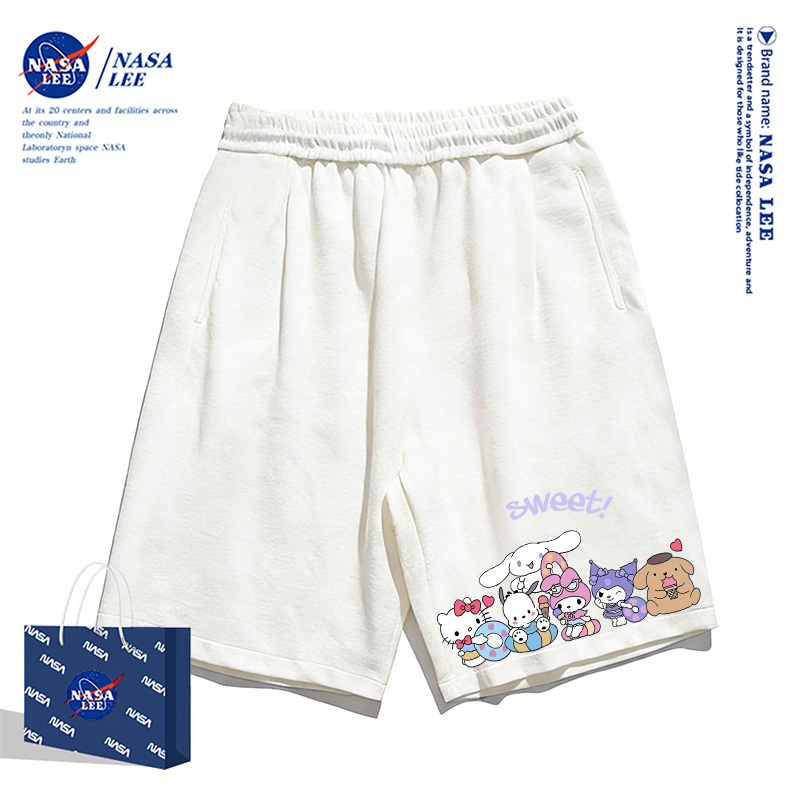 [Giao hàng trong ngày] Quần short trẻ em màu đen NASA, dễ phối đồ mùa hè với họa tiết hoạt hình đáng yêu, chất liệu thoáng khí cho bé trai và bé gái