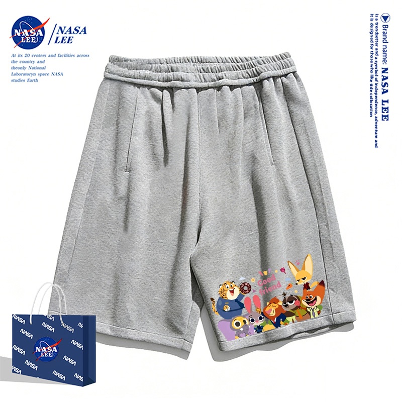 [Giao hàng trong ngày] Quần short trắng trẻ em thương hiệu NASA, phong cách mùa hè thoải mái với họa tiết Zootopia dành cho bé trai và bé gái