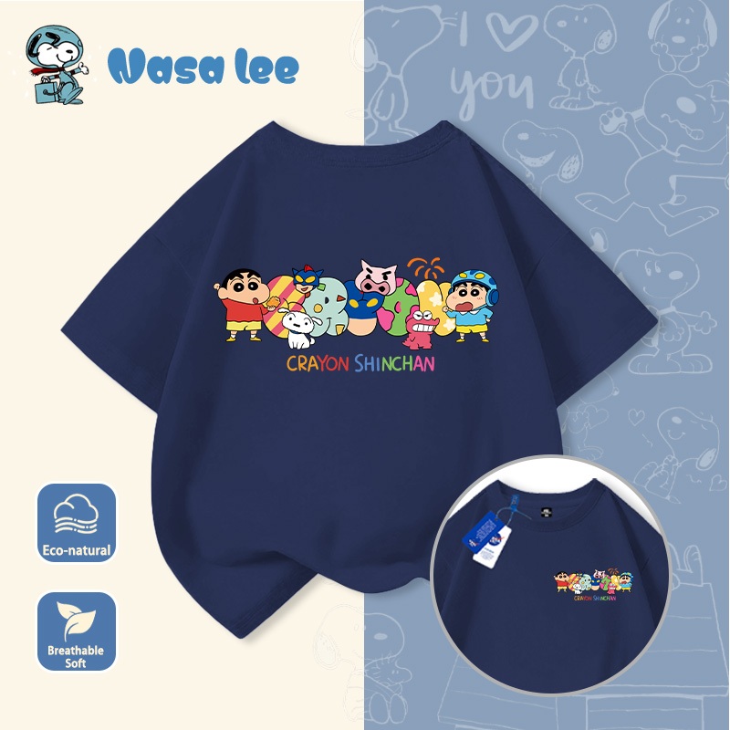 Áo thun ngắn tay trẻ em Crayon Shin-chan cho bé trai, mùa hè 2026, mới, áo phông cotton cho trẻ nhỏ, áo ngắn tay mùa hè