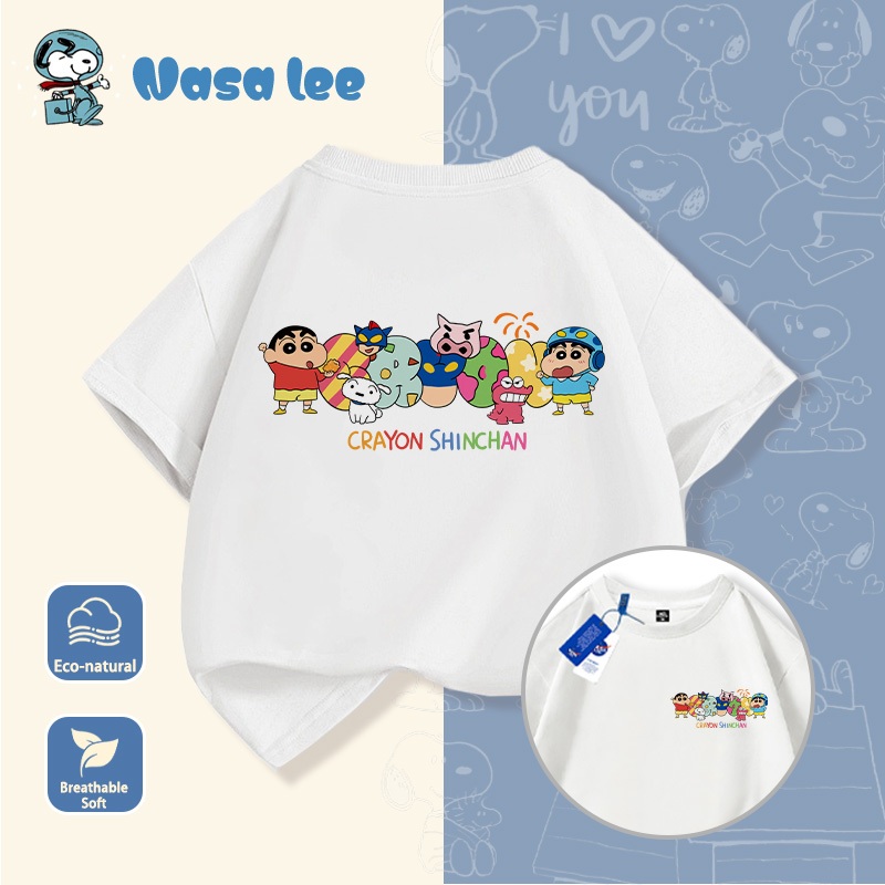 Áo thun ngắn tay trẻ em Crayon Shin-chan cho bé trai, mùa hè 2026, mới, áo phông cotton cho trẻ nhỏ, áo ngắn tay mùa hè
