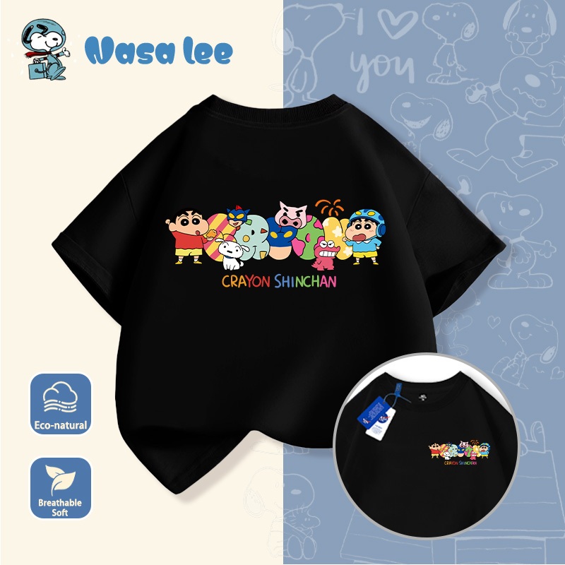 Áo thun ngắn tay trẻ em Crayon Shin-chan cho bé trai, mùa hè 2026, mới, áo phông cotton cho trẻ nhỏ, áo ngắn tay mùa hè