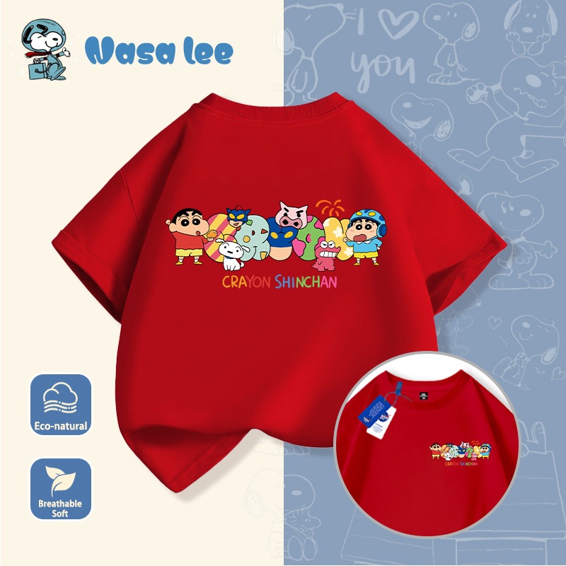 Áo thun ngắn tay trẻ em Crayon Shin-chan cho bé trai, mùa hè 2026, mới, áo phông cotton cho trẻ nhỏ, áo ngắn tay mùa hè