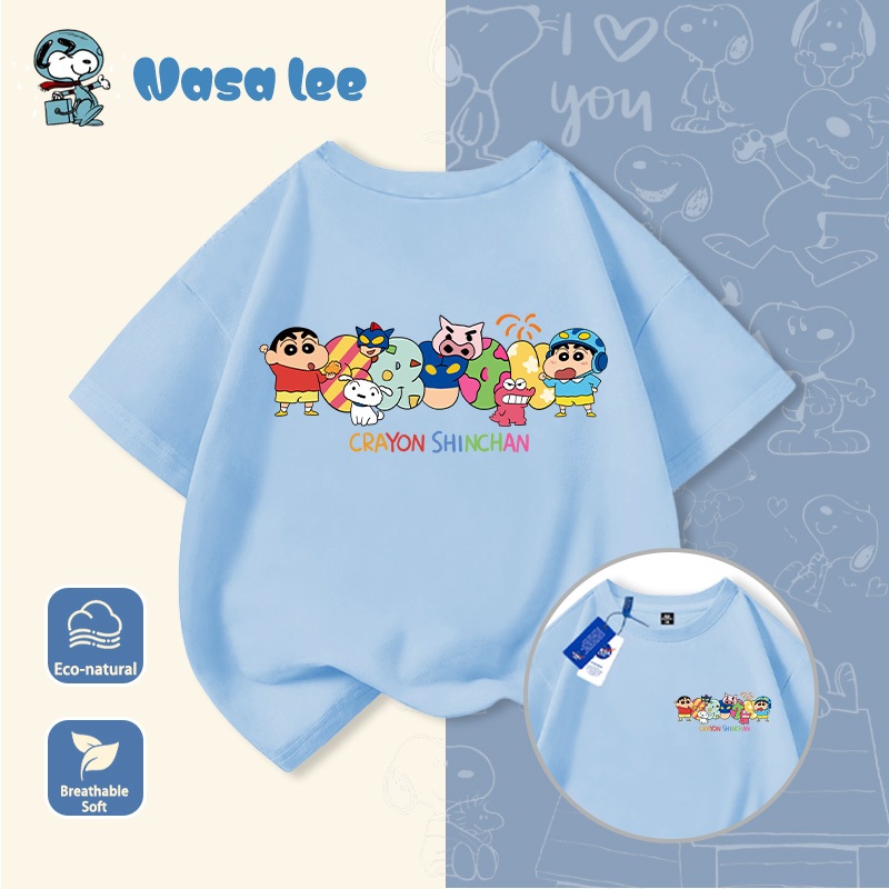 Áo thun ngắn tay trẻ em Crayon Shin-chan cho bé trai, mùa hè 2026, mới, áo phông cotton cho trẻ nhỏ, áo ngắn tay mùa hè