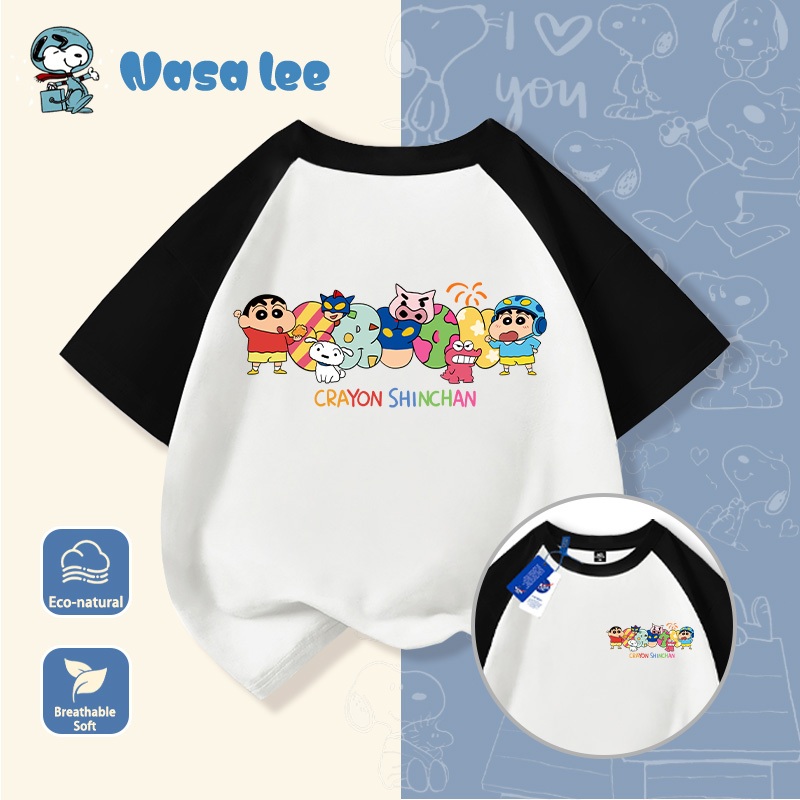 Áo thun ngắn tay trẻ em Crayon Shin-chan cho bé trai, mùa hè 2026, mới, áo phông cotton cho trẻ nhỏ, áo ngắn tay mùa hè