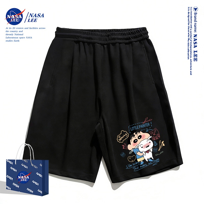 [Giao hàng trong ngày] Quần short thông thường màu trắng dành cho trẻ em NASA 2026 Phong cách mới Mùa hè Họa tiết Shin-Chan Bé trai Bé gái Đáy thoáng khí