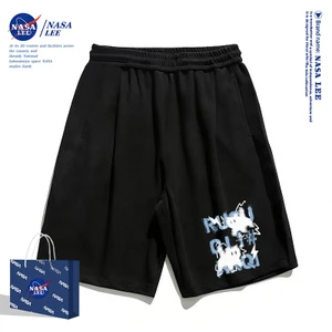 Quần short thường ngày màu đen dành cho trẻ em NASA Họa tiết mèo Lightning mùa hè Bé trai bé gái Đáy thoáng khí thoải mái