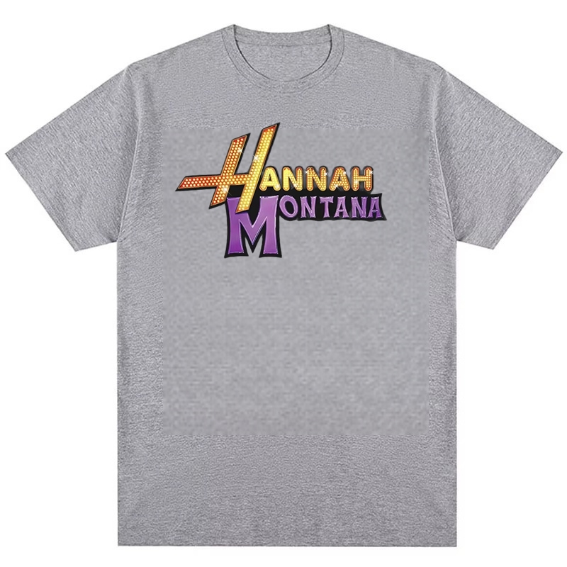 Ropa Hombre Miley Cyrus Hannah Montana in logo thiết kế áo thun cotton nguyên chất nam nữ