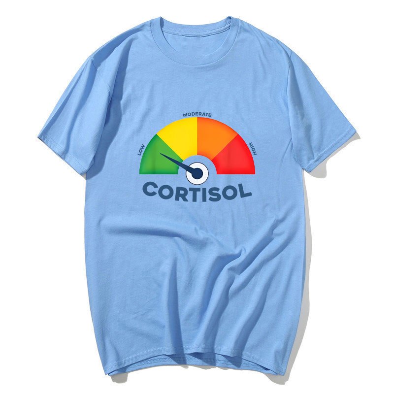 Thấp Cortisol Cấp Áo nam Nữ 100% Cotton Áo Sơ Mi Tay Ngắn